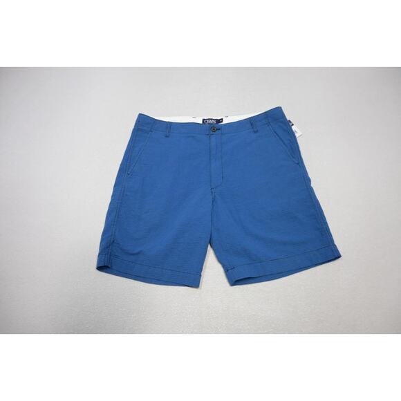 Chaps Ralph Lauren Khaki Chino Shorts Blue Casual Flat 9" INS Mens Sz 36 NWT - Picture 2 of 5